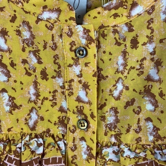 JOIE Boho Floral Prairie Puff Sleeve Ruffle Yoke Button Down Top Size S - Picture 7 of 12